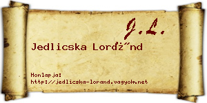 Jedlicska Loránd névjegykártya